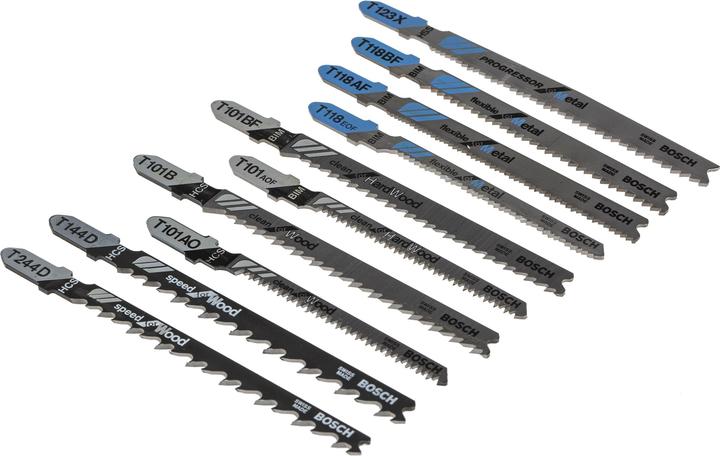 Produktbild Bosch Professional Zubehör 10-tlg. Stichsägeblatt-Set Wood and Metal, Robust Line, T-Schaft