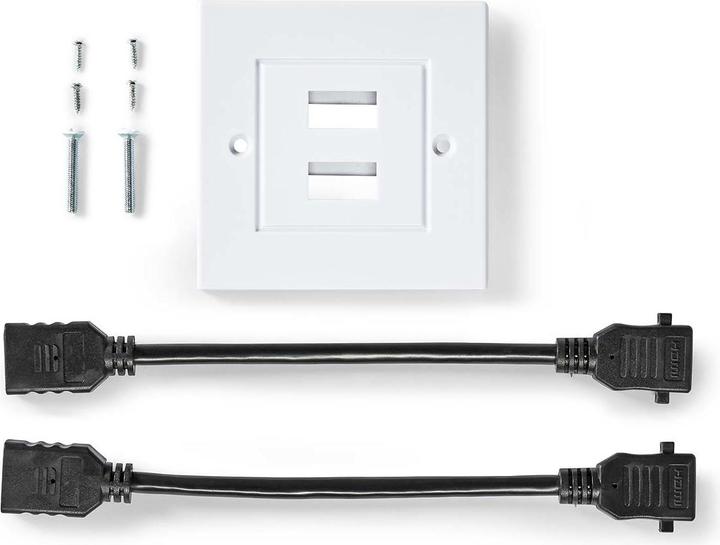 Image du produit Nedis Prise murale HDMI™ | 2x HDMI™ femelle | 4K@60Hz | HDMI™ femelle | Noir | 18 Gbps | Plaqué or | Um (0.09 m, HDMI)