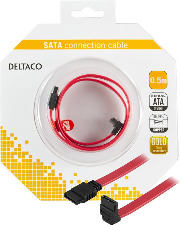 Image du produit Deltaco Kbl Serial-ATA 300 3Gb/s vinklad 50cm