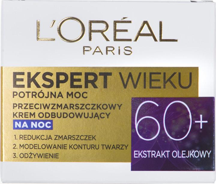 Image du produit L'Oréal Paris L'Oréal Age Specialist Expert Age 60+ crème de nuit anti-rides rebuilding 50ml (50 ml, Crème de nuit)
