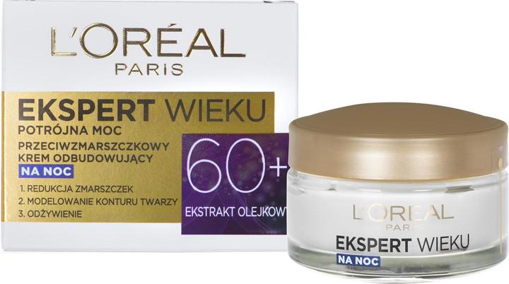 Image du produit L'Oréal Paris L'Oréal Age Specialist Expert Age 60+ crème de nuit anti-rides rebuilding 50ml (50 ml, Crème de nuit)