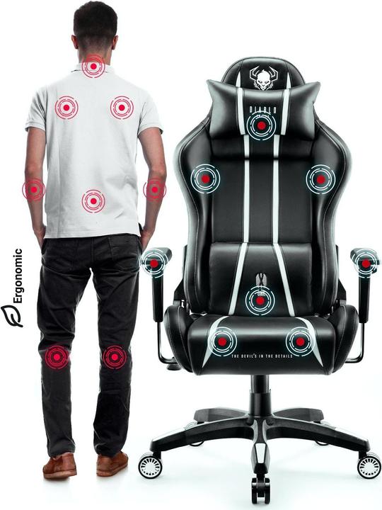Immagine prodotto Diablo Sedia da gioco X-One 2.0 Gaming Chair King, nero-bianco