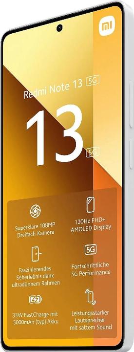 Produktbild Xiaomi Redmi Note 13 5G (256 GB, Arctic White, 6.67", Hybrid Dual SIM, 108 Mpx, 5G)