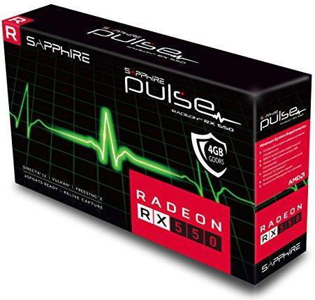Actual product image Sapphire Radeon RX 550 Pulse G5 4GB GDDR5 Video Card (11268-01-20G) (4 GB)