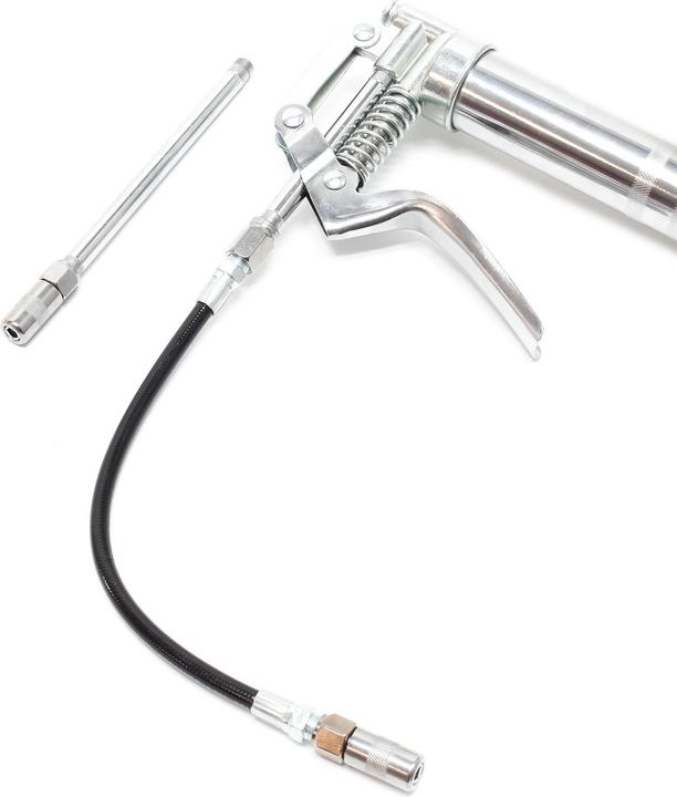 Actual product image Wiltec Pistol Grip One Handed Grease Gun with Three Extensions Grease Lubricant 90ml 137.9bar