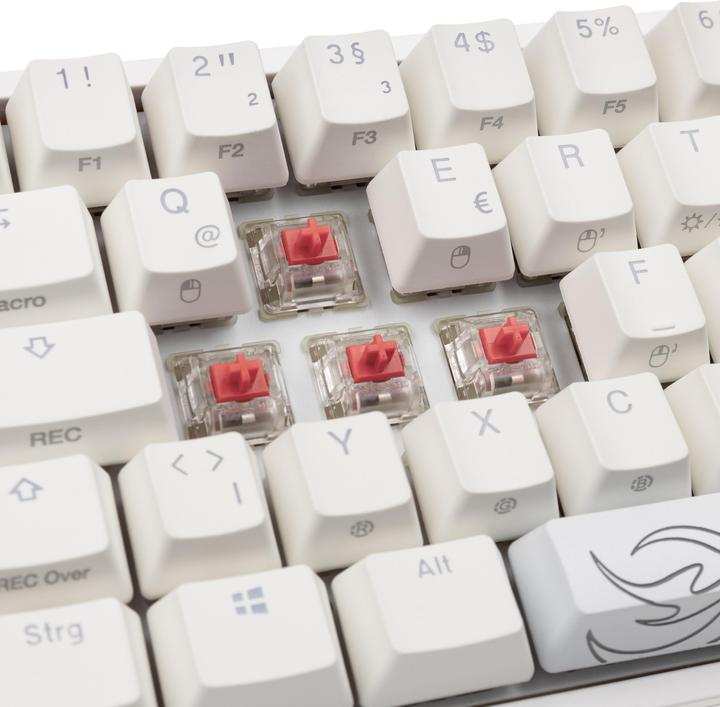 Produktbild Ducky One 2 Pro Mini White Edition Gaming Tastatur, RGB LED - Cherry Silent (DE, Kabelgebunden)