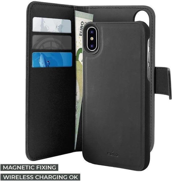 Puro Etui amovible en faux cuir - étui pour iPhone XR, noir (Apple iPhone XR)