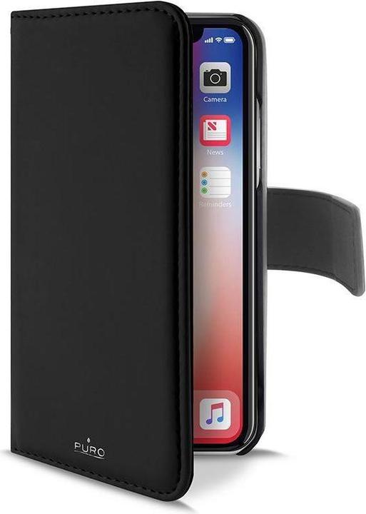 Actual product image Puro Removable faux leather wallet - case for iPhone XR, black (Apple iPhone XR)