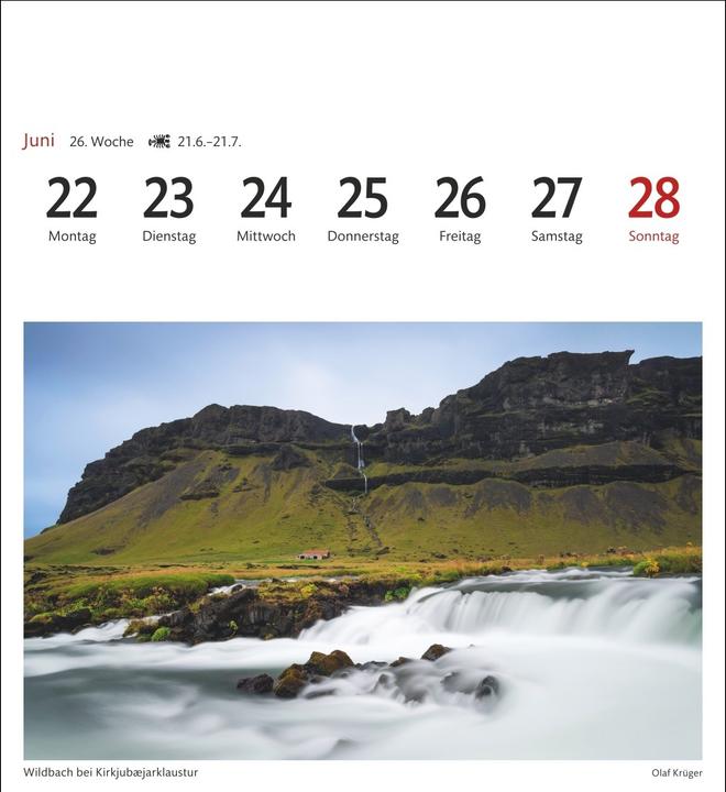 Produktbild Harenberg Island Sehnsuchtskalender 2026 - Wochenkalender mit 53 Postkarten (Deutsch)