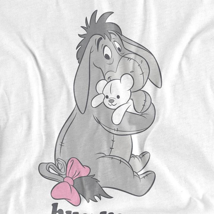 Actual product image Winnie the Pooh Unisex Adult Hug Life Eeyore Valentine's Day T-Shirt (L)