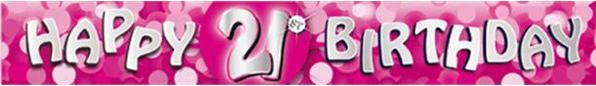Image du produit Amscan Bannière d'anniversaire 21ème anniversaire en feuille d'aluminium