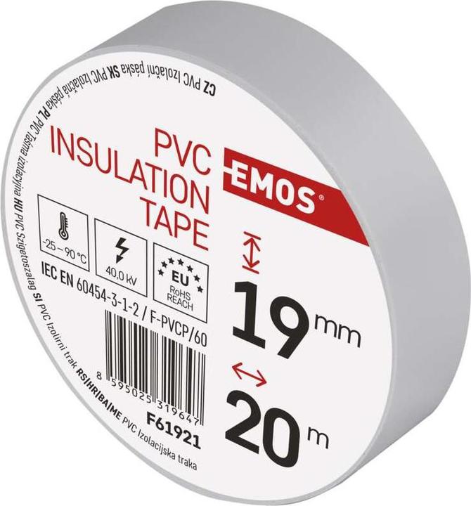 Produktbild Emos Isolierband PVC 19mm/20m weiss, 10 Stk. (19 mm)