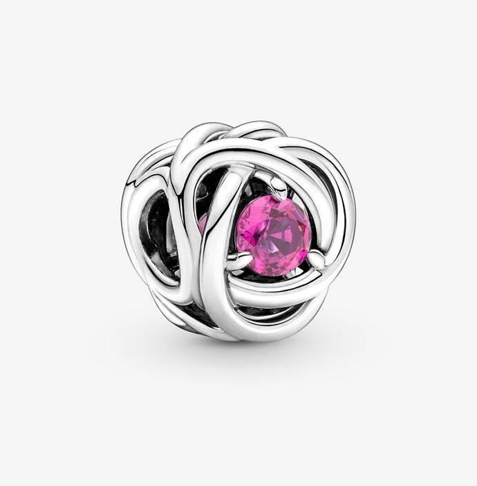 Immagine prodotto Pandora Pietra di nascita di ottobre rosa Eternity Circle Charm (Con pietra/e, Argento 925)