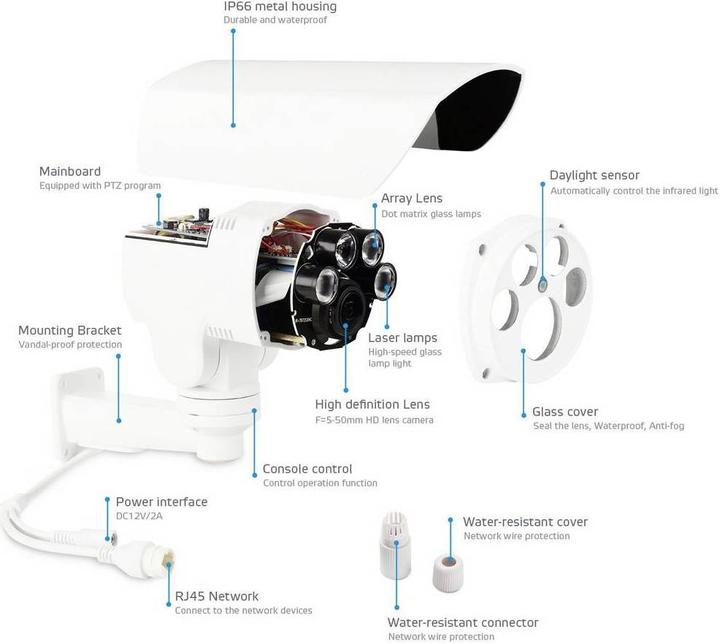 Actual product image B & S Technology LAN, WLAN IP Bullet Camera 2560 x 1920 Pixel Outdoor (2560 x 1920 pixels)