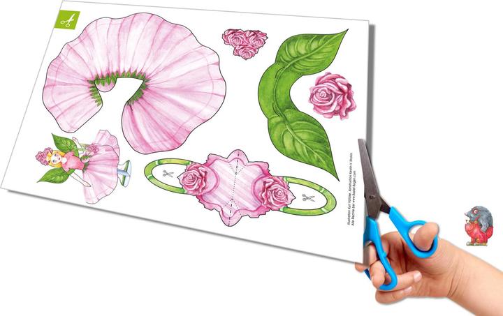Produktbild Anziehpuppe Blüten Bastelbogen mit 3 Pu