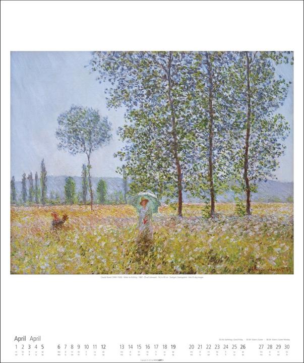 Produktbild Claude Monet Kalender 2026 (46 x 55 cm, Deutsch, Englisch)