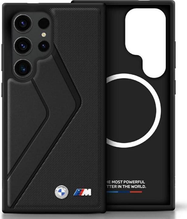 Immagine prodotto BMW Leather Oversized Stripes MagSafe case for Samsung Galaxy S25 Ultra - black (Samsung Galaxy S25 Ultra)