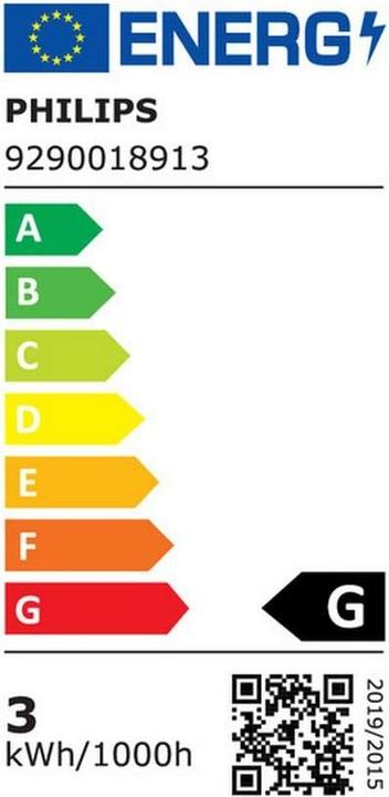 Energielabel Philips Lamp 3 W (40 W) E27 Warm Wit (E27, 3 W, 210 lm, 1 x, G)