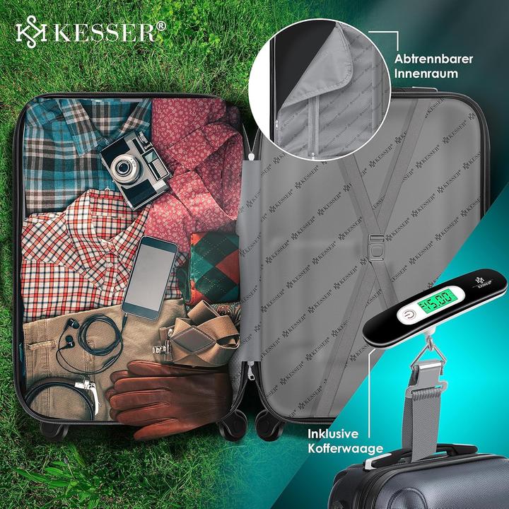 Immagine prodotto Kesser Handgepäck Reisekoffer mit Kofferwaage (55 l, M (50 - 90l))