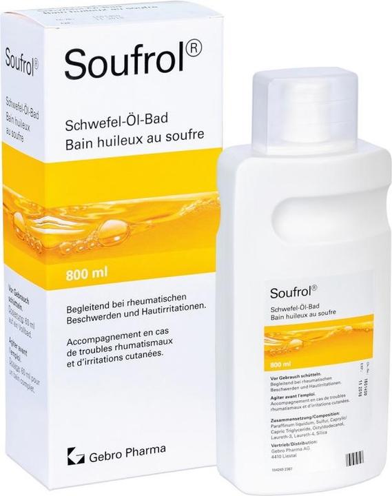 Image du produit Soufrol Bain d'huile de soufre (800 ml, Huile de bain)