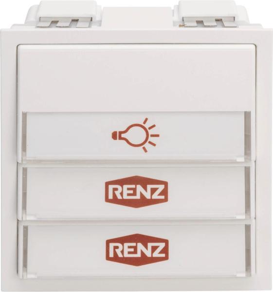 Actual product image Renz Push-button module 97-9-85275 1 light/2 push-buttons white (old:97-9-85106)