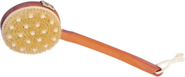 Bath brush with removable head with boar bristles