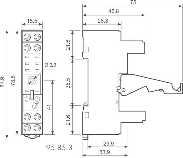 Actual product image Finder Relay socket 1 pc. 95.85.3 Series 40, Series 44 40.52, 40.61, 44.62 (Relay socket)