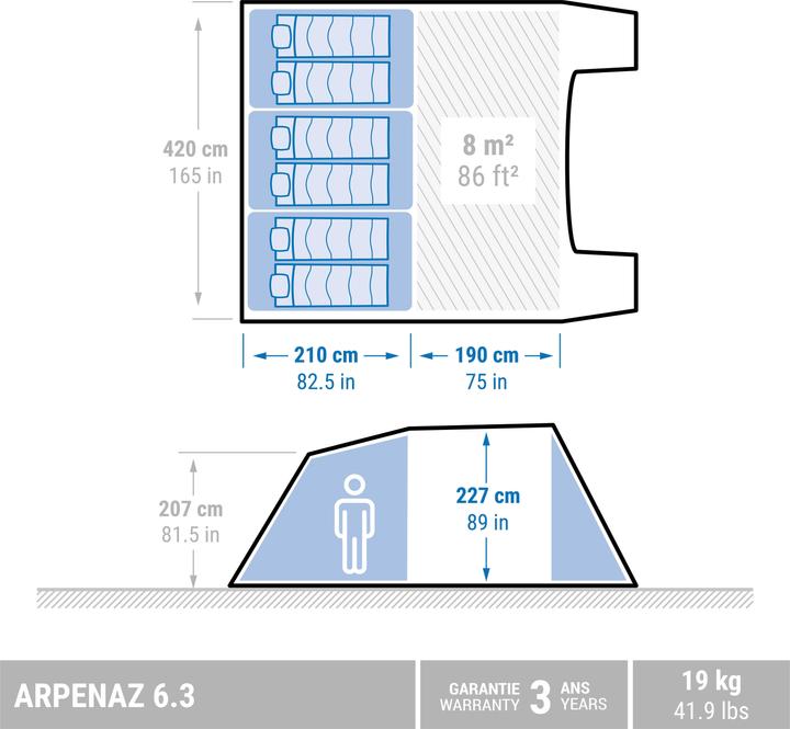 Actual product image Quechua ARPENAZ 6.3 (19.30 kg, 6 persons)