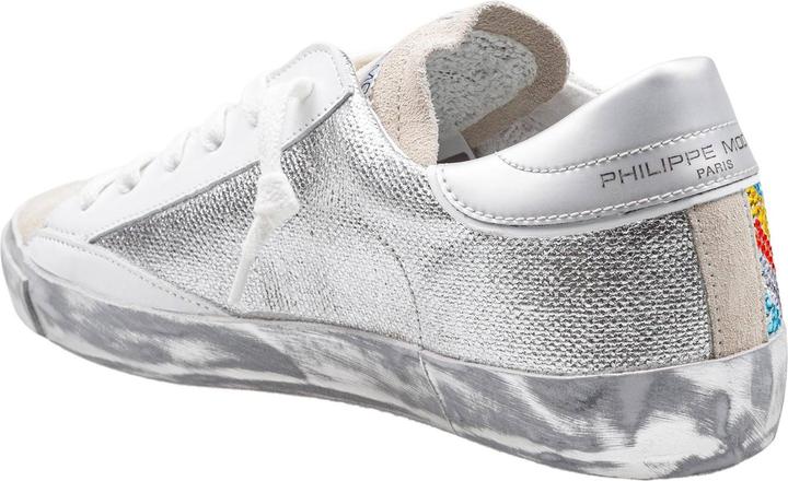 Actual product image Philippe Model prsx low sneakers in leather and suede with micro crystals (41)