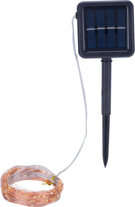 Produktbild Casativo Kupferdraht Lichterkette, solarbetrieben, 22 m, 200 warmweisse LEDs, IP44 (0.19 m)