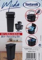 Actual product image Tontarelli moda bin with handle 24l green/black (24 l)