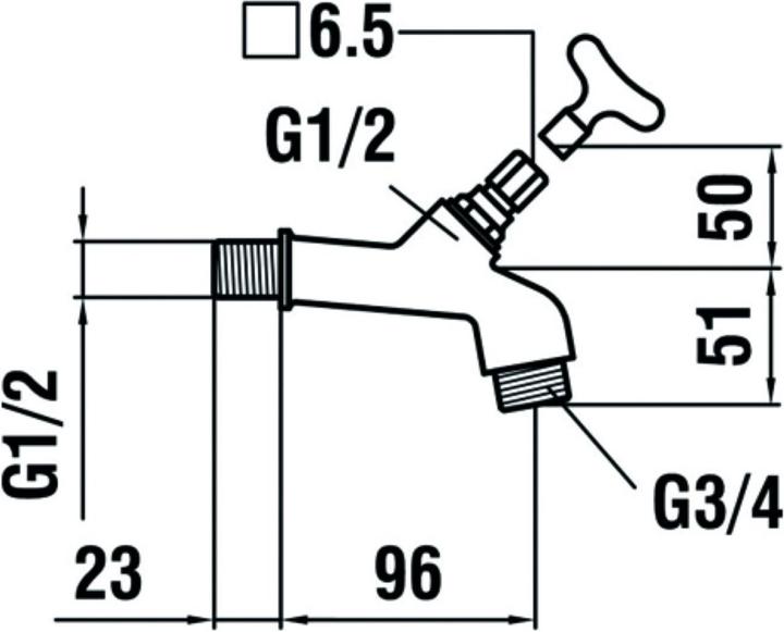 Produktbild Laufen Gartenventil (Gartenventil, 50.80 mm)