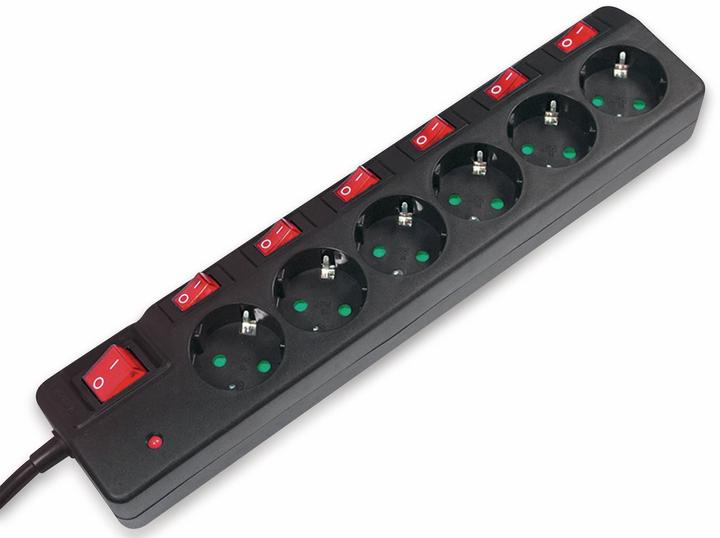 Actual product image LogiLink Power strip (6 x, CEE 7/3, 1.50 m)