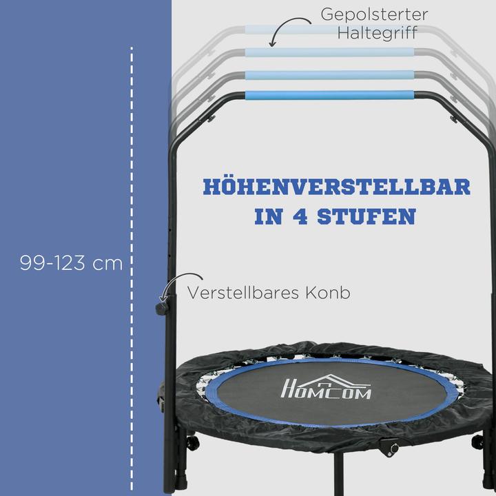 Actual product image Homcom Fitness-Trampolin Stahl, Kunststoff Schwarz+Blau (102 cm)