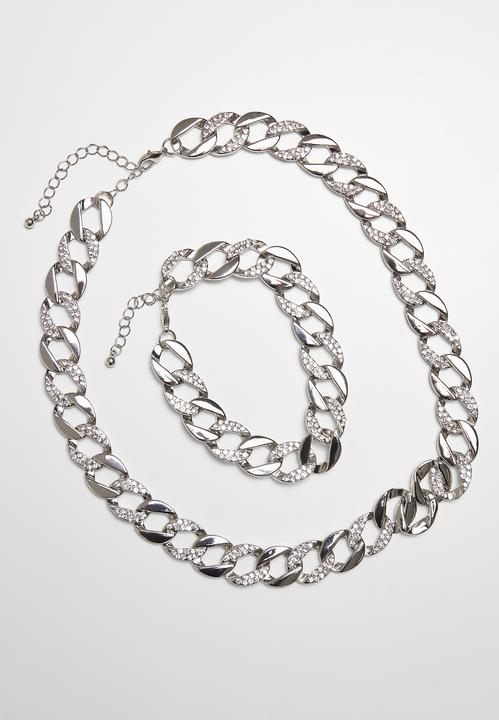 Produktbild Urban Classics Basic Diamond Necklace And Bracelet Set (100% Zink)