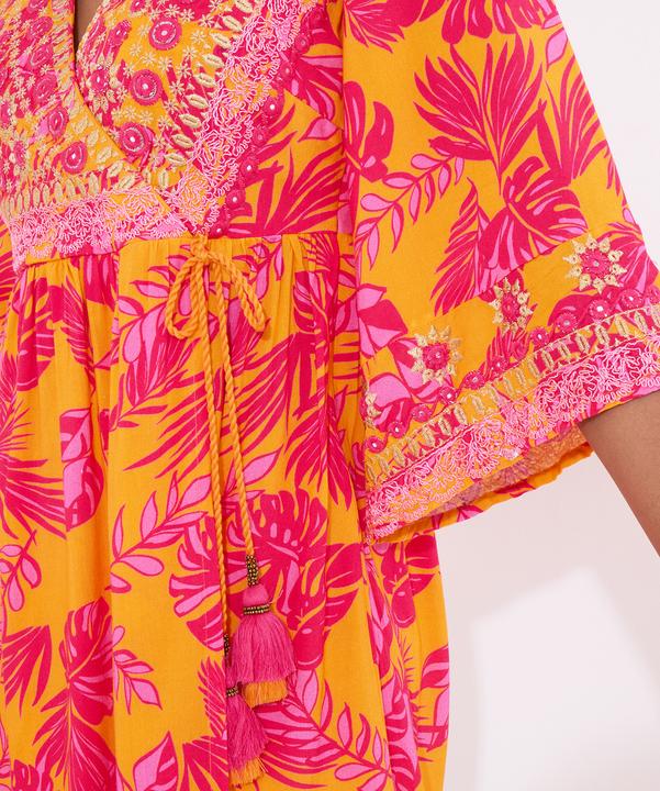 Actual product image Joe Browns Embroidered Neckline Vibrant Print Tunic Dress (10XL)