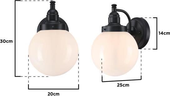 Image du produit Westinghouse Applique murale d'extérieur Eddystone Boule Opale Une flamme (E27, IP44)
