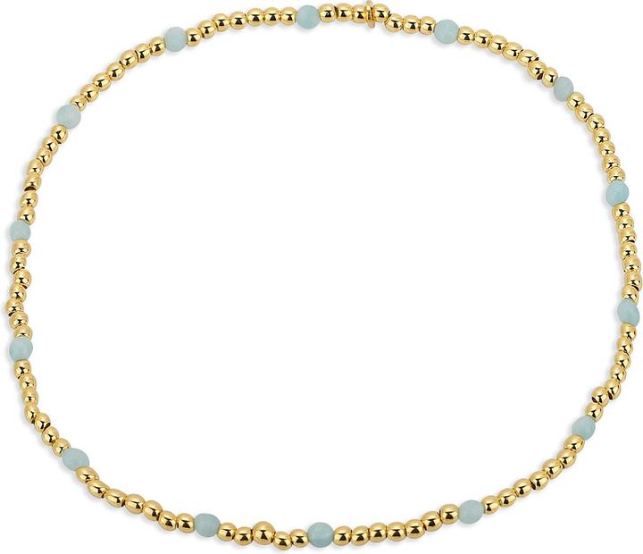 Leyda Fusskette Amazonit (Stein, Silber 925, vergoldet 750 / 18 K Gold, 24 cm)