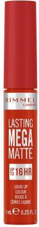 Actual product image Rimmel London Lasting Mega Matte Liquid Lip Colour (Scarlet Flames)