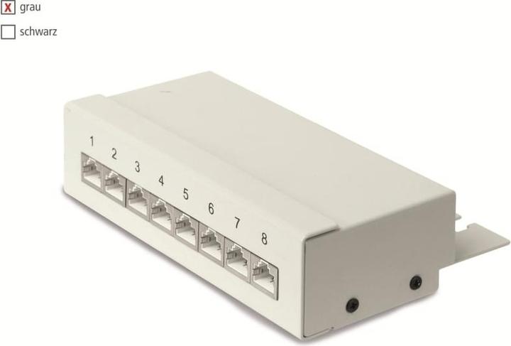 Produktbild Red4Power CAT.5e Patchpanel R4-N107G, 8-fach, grau