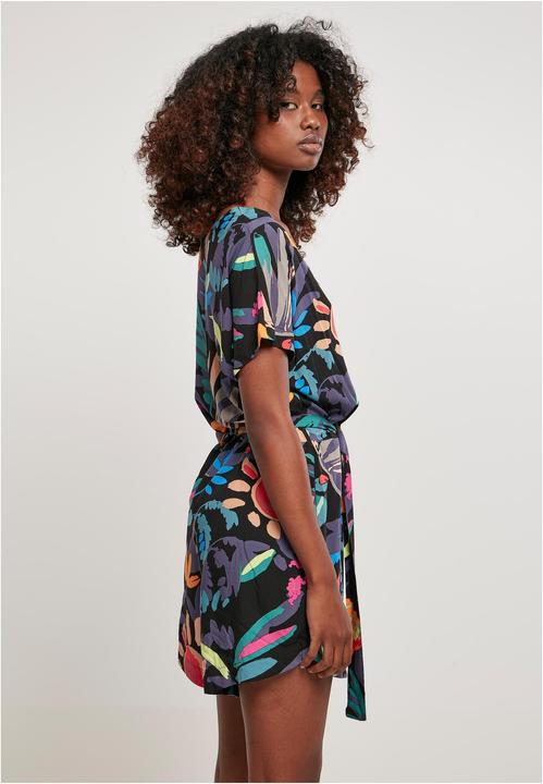 Actual product image Urban Classics Ladies Short Viscose Belt Jumpsuit - 12110 (S)