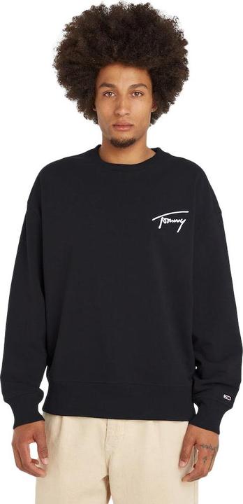 Tommy Hilfiger Herren TJM Tommy Signature Crew Sweatshirts, Black, XL (XL)