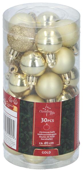 Produktbild Christmas Gifts Xmas bauble gold 30pc d3cm