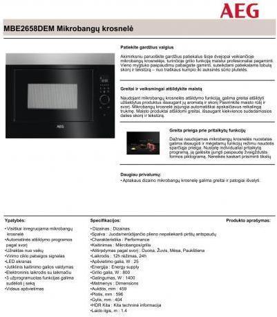 Actual product image AEG MBE2658DEM (26 l)