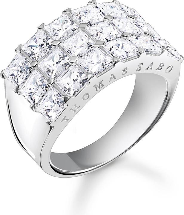 Thomas Sabo Ring Weisse Steine Pavé Silber (58, 925 Silber)