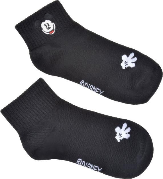 Immagine prodotto Disney Mickey Socken mit kurzer Gesichtsstickerei Schwarz 36-39 (36 - 39)