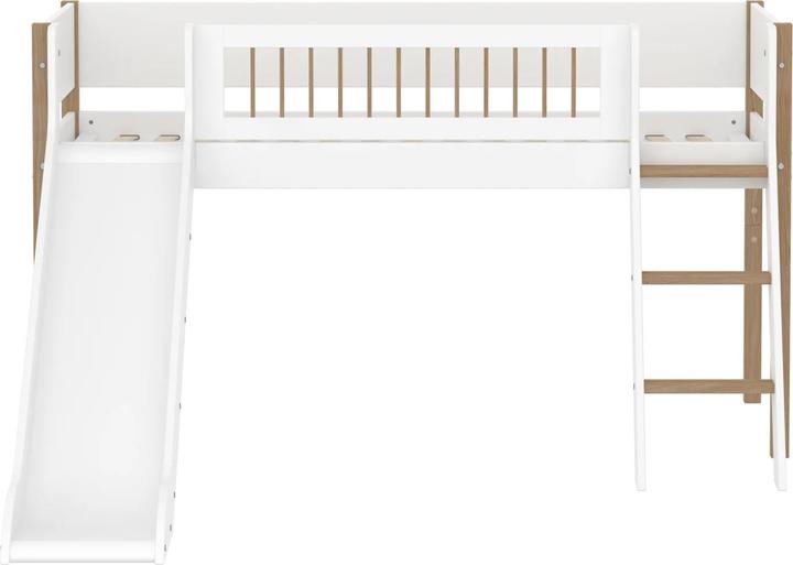 Produktbild Flexa Halbhohes Bett Nor mit Streben und Rutsche (90 x 200 cm)