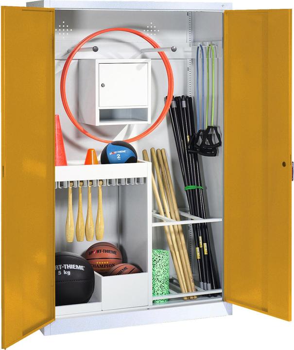 Actual product image C+P Sports equipment cabinet (HxWxD 195x120x50 cm, with solid sheet metal hinged doors, type 1)