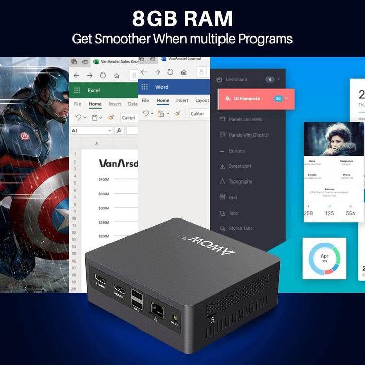 Actual product image Awow Mini PC AL34 (Celeron J3455, 8+128GB)