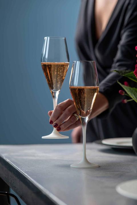 Actual product image Villeroy & Boch Champagne glass, set of 4 Manufacture Rock blanc (26 cl, 4 Glasses, Champagne glasses)